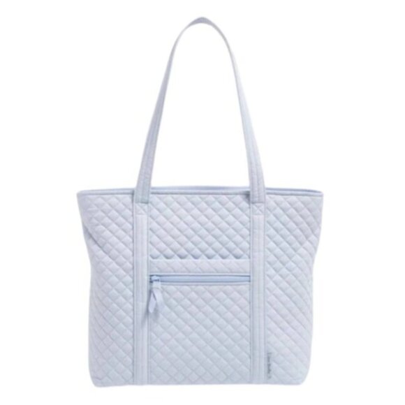 Vera Bradley Vera Tote Quilted Handbag Weekender Morning Glory Blue Travel NWT - Picture 1 of 10